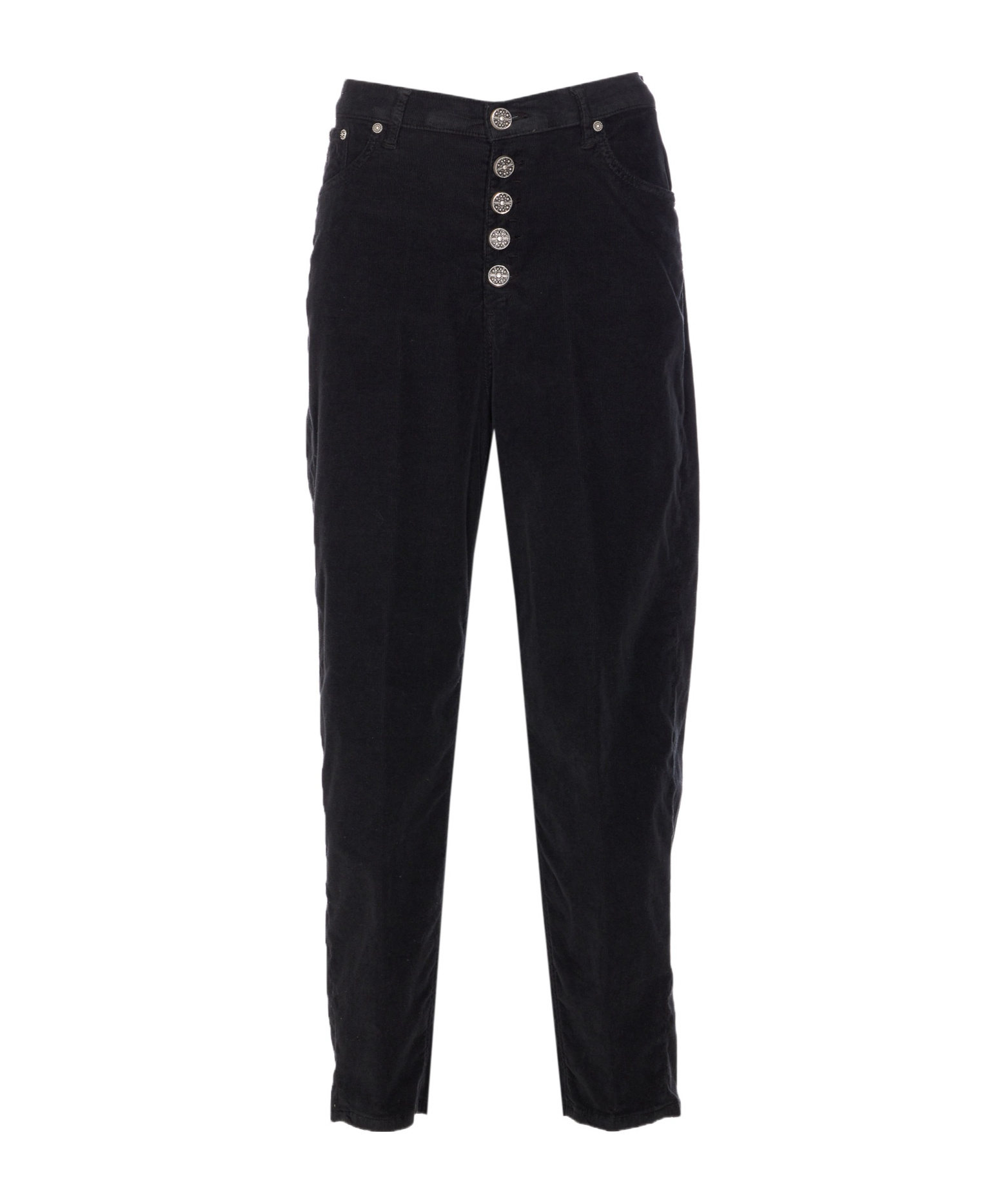 Dondup Loose Fit Velvet Trousers With Button Detailing