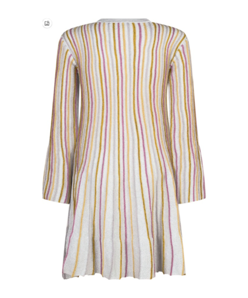 Stella Mccartney Striped Flared Knit Mini Dress In Multi