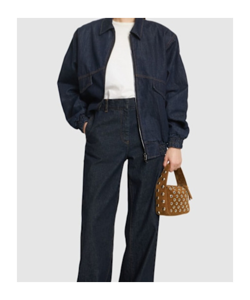 MAGDA BUTRYM LAPEL LONG-SLEEVED DENIM COAT