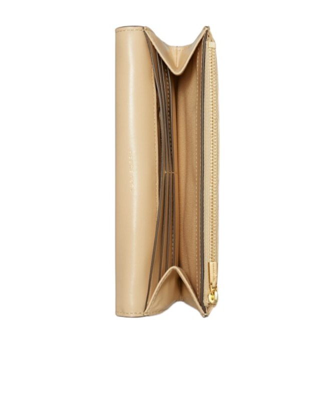 Tory Burch Kira Diamond Quilt Flap Wallet In Vanilla Soft Serve
