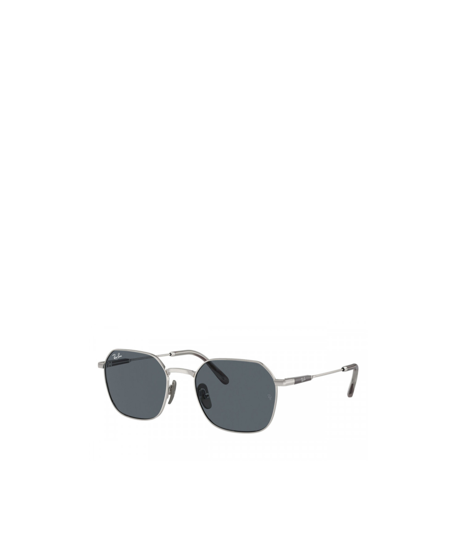Ray Ban Jim Titanium Sunglasses Silver Frame Blue Lenses 53-20 In Black