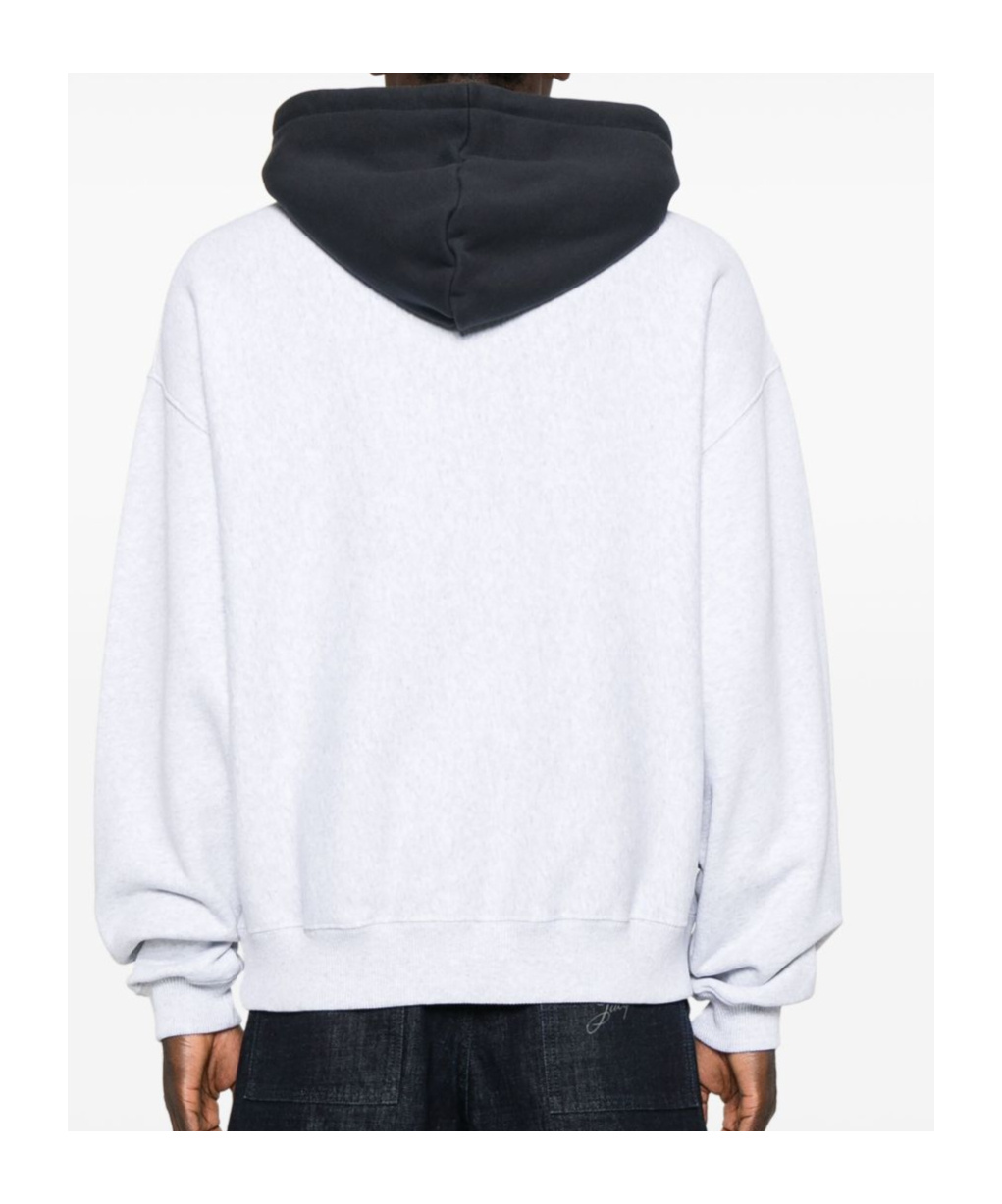 Jacquemus Light Grey Le Hoodie Baseball Sweatshirt Men In White