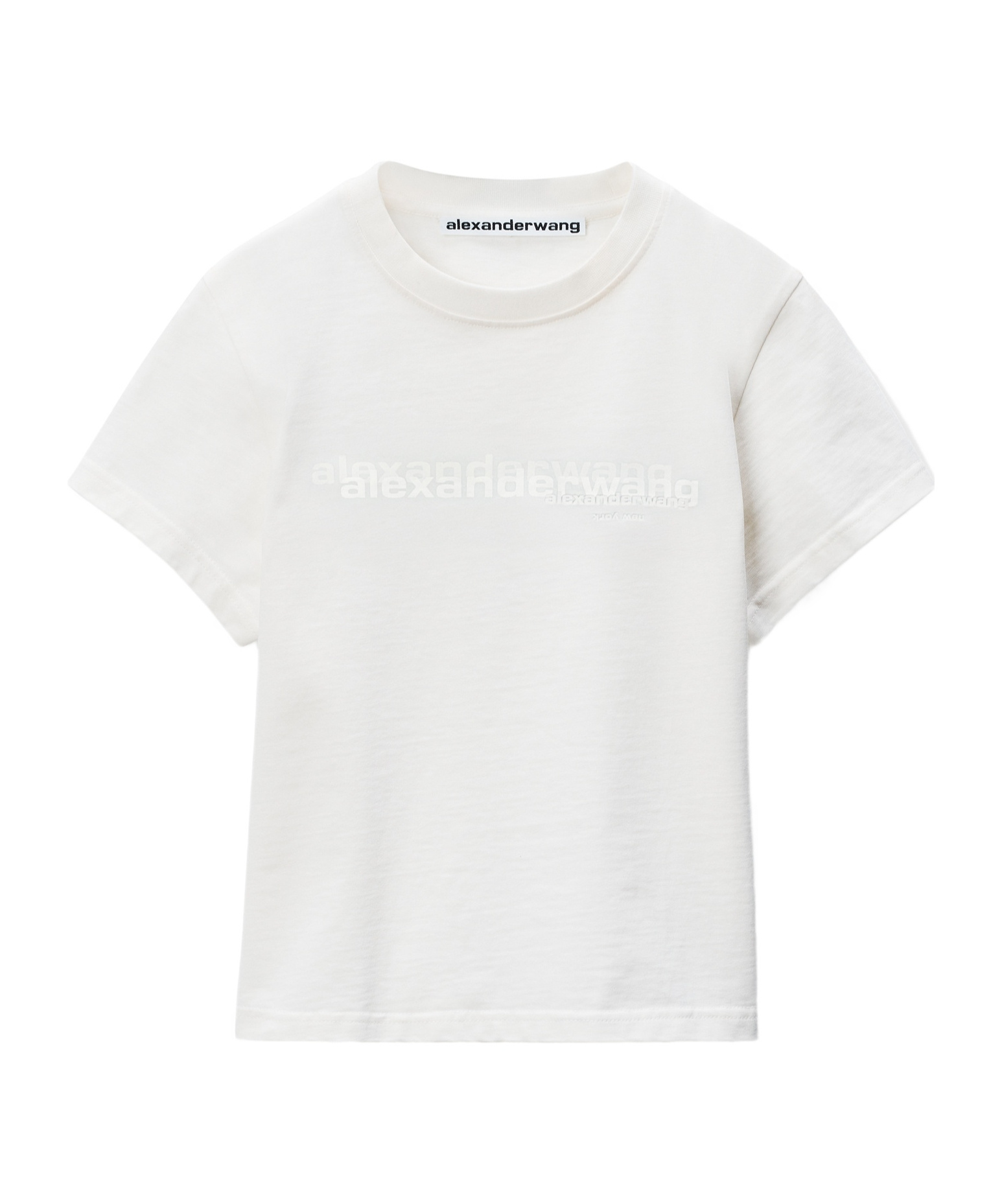 Alexander Wang Crystal Hotfix Logo Cotton Baby T-shirt Clothing In White
