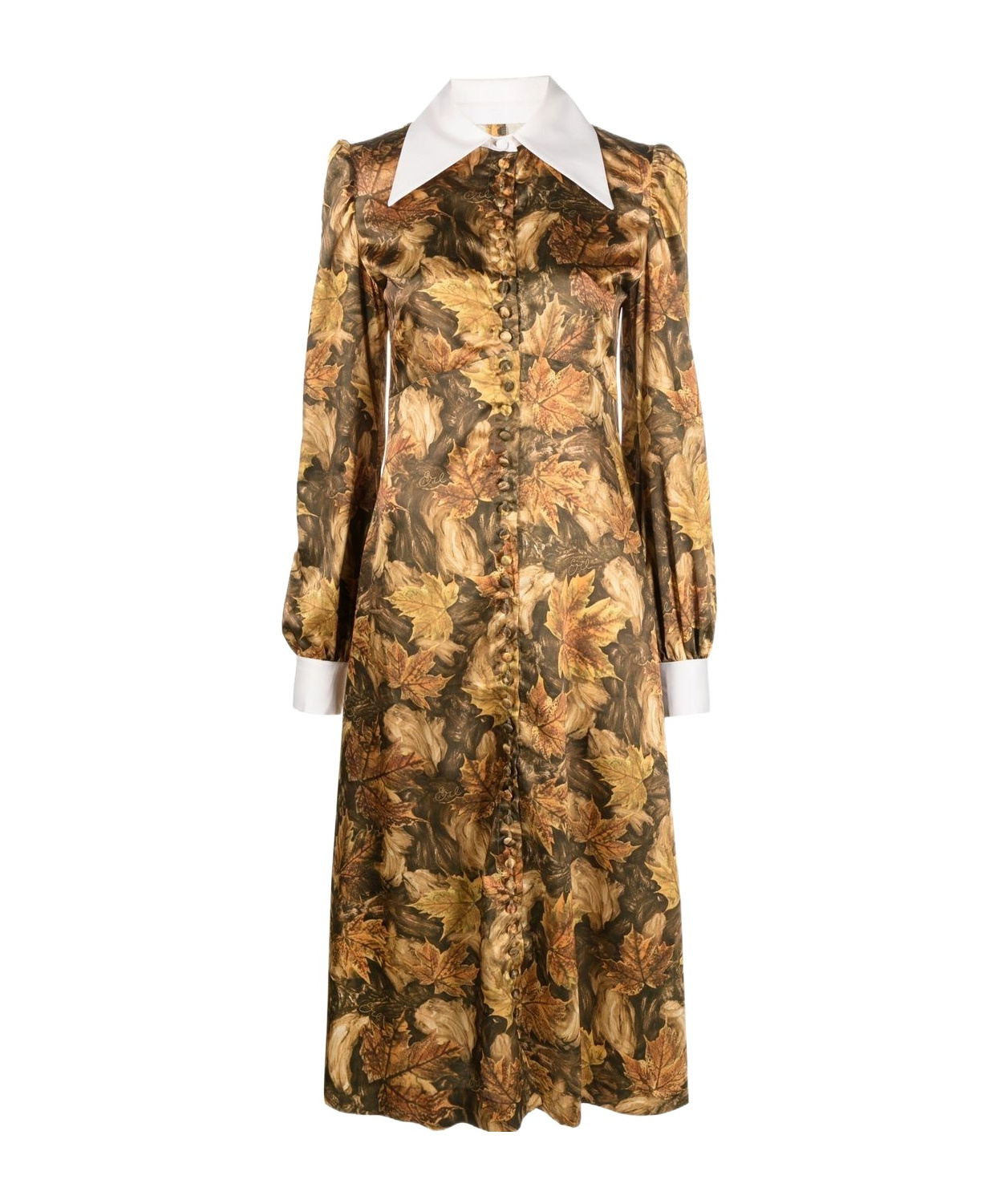 Erl Womens Printed Satin Dress Woven Clothing In Brown