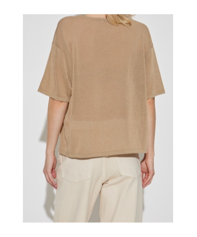 Max Mara Short-sleeved Sweater In Brown