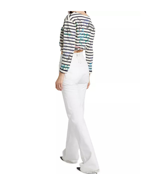 R13 Lace Back Jane Jean In White