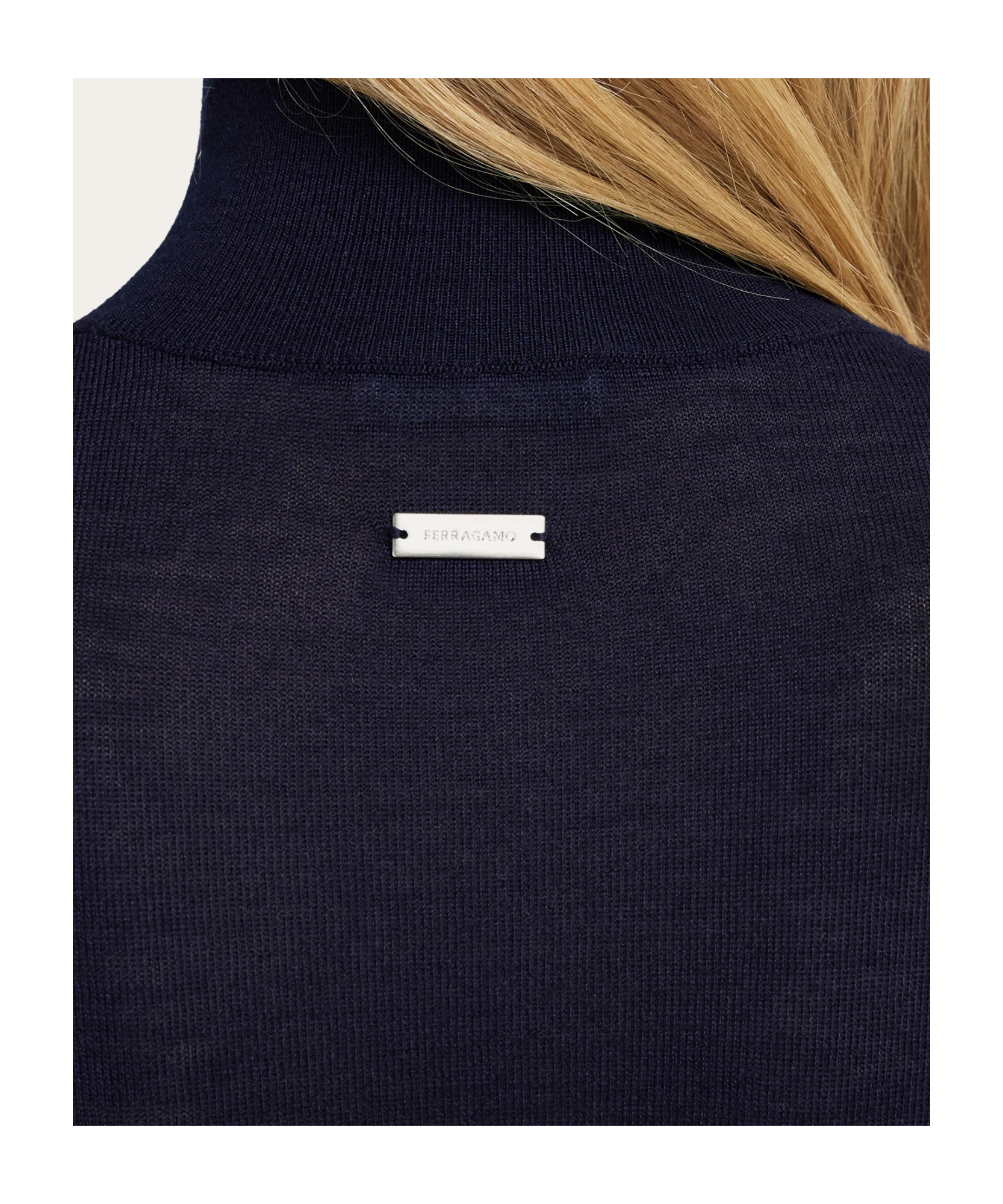 Ferragamo Colour-block High-neck Sweater In Blue