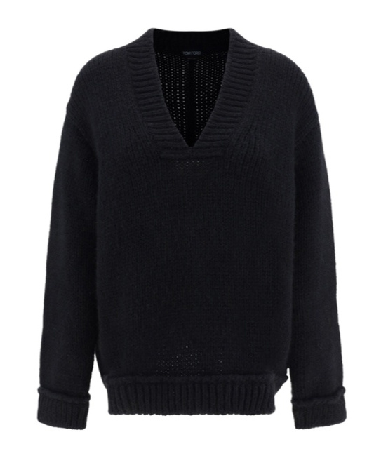 Tom Ford Loose-fit Pullover In Alpaca Blend In Black