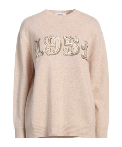 Max Mara Solid Color Lightweight Knit Sweater In Nude