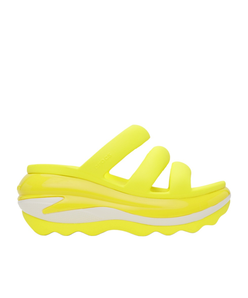 Crocs Yellow Mega Crush Triple Strap Sandals In Yellow