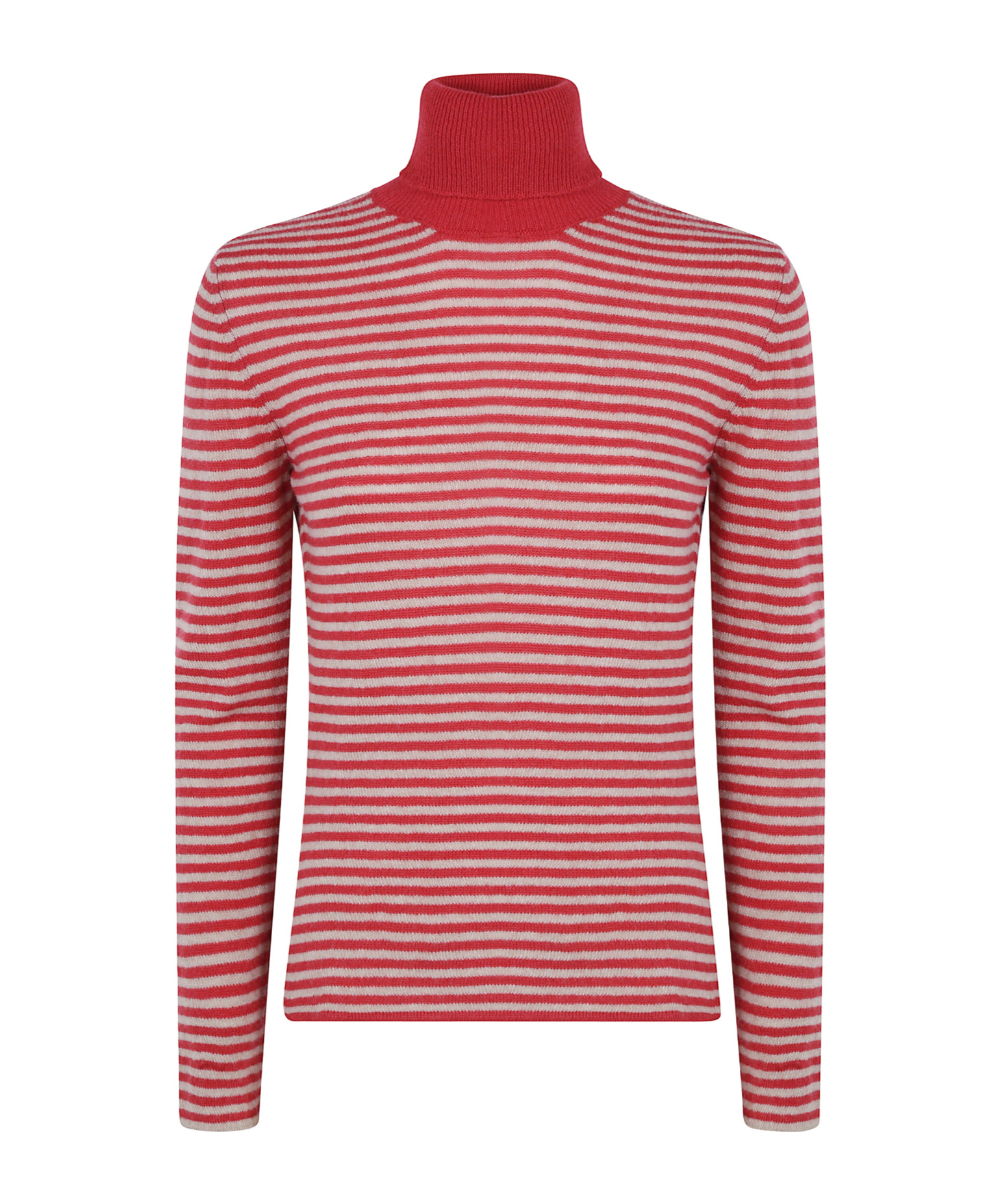 Baserange High-neck Striped Sweater In Red