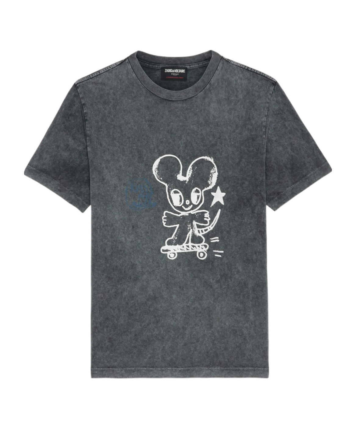 Zadig & Voltaire Womens Edwin Mouse-print Cotton T-shirt Carbone In Carbone
