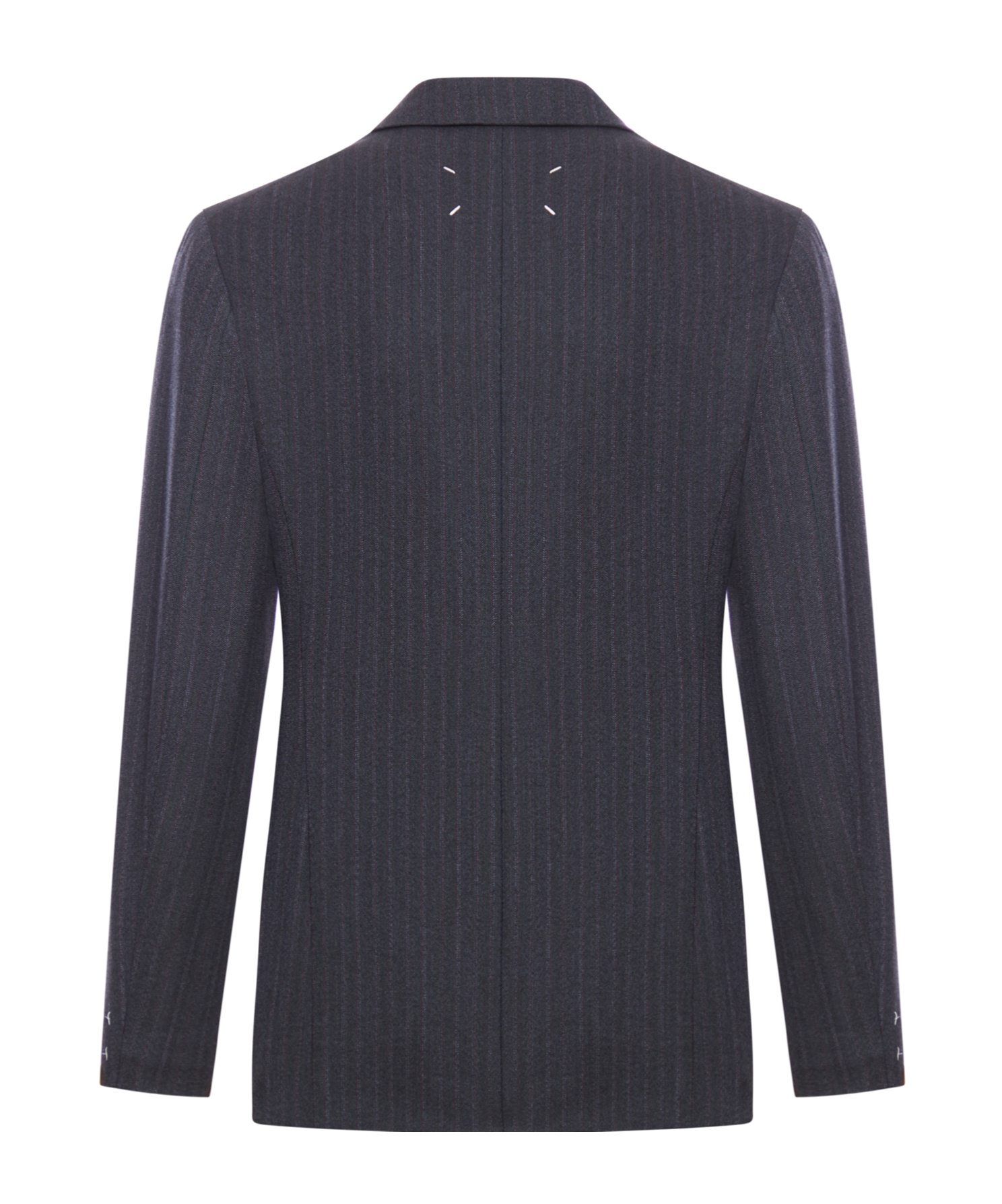 Maison Margiela Barathea Striped Wool Blazer In Black