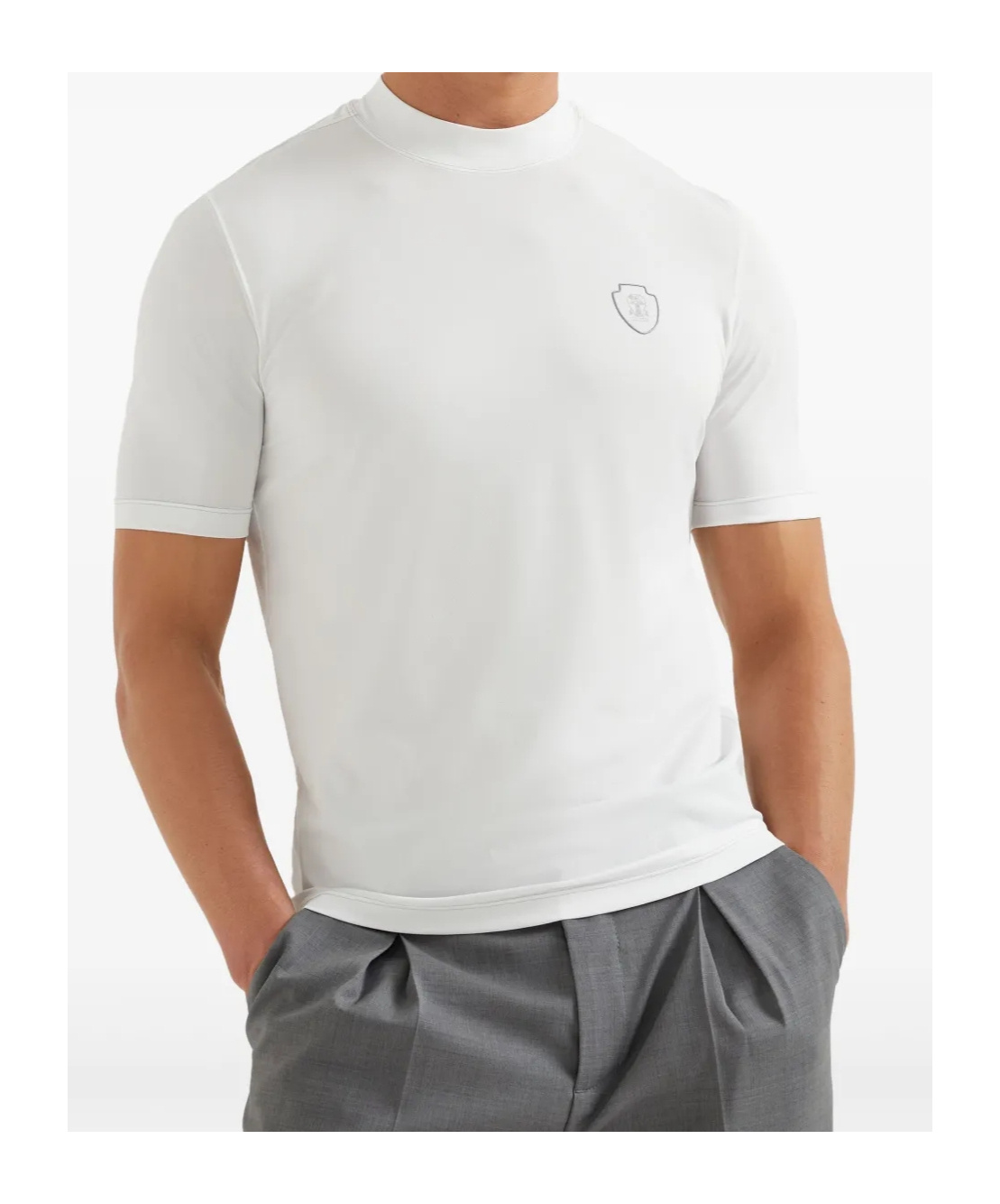 Brunello Cucinelli Logo-appliqué T-shirt In White