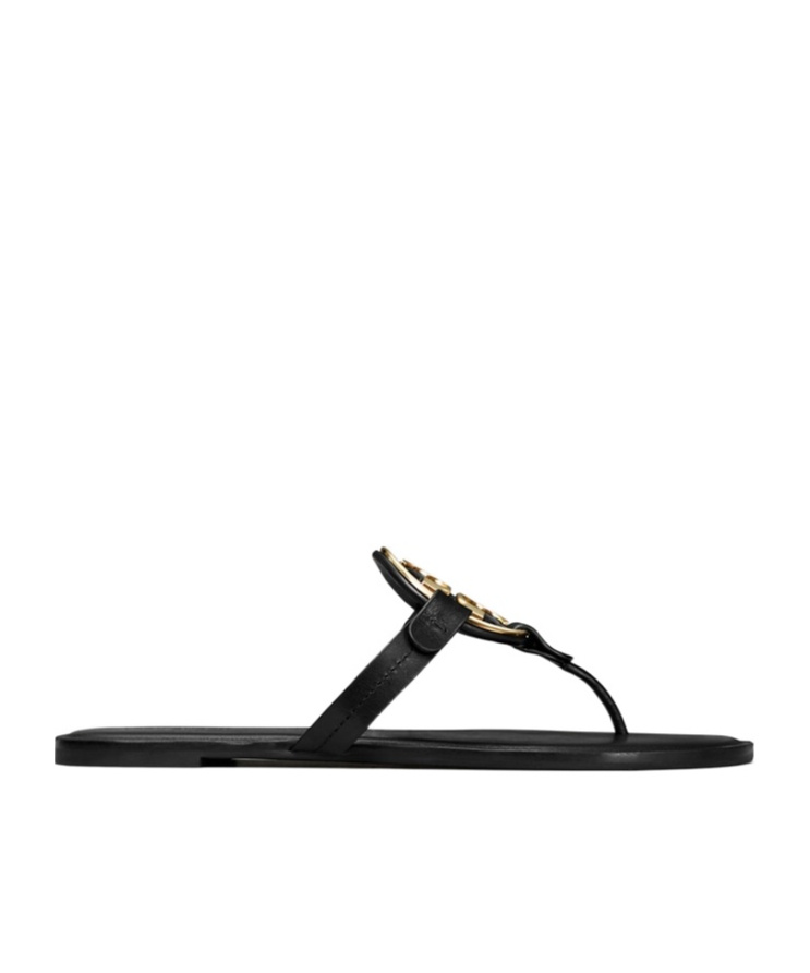Tory Burch Miller Logo Thong Sandals In Black