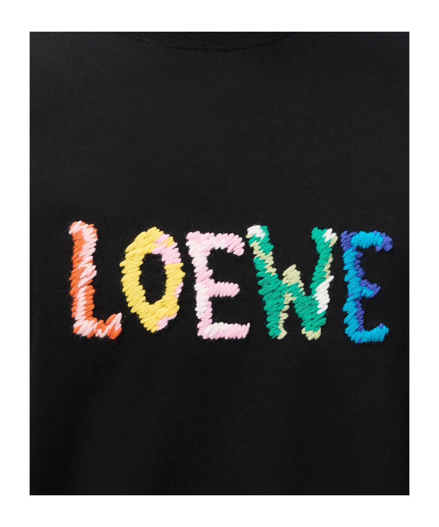Loewe Slim Fit Logo-embroidered Cotton-jersey T-shirt In Black