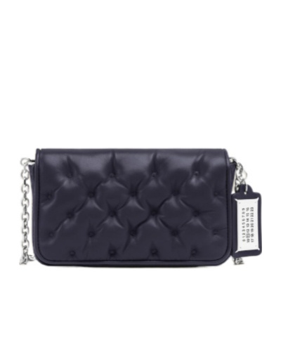 Maison Margiela Glam Slam Quilted Chain Shoulder Bag In Blue