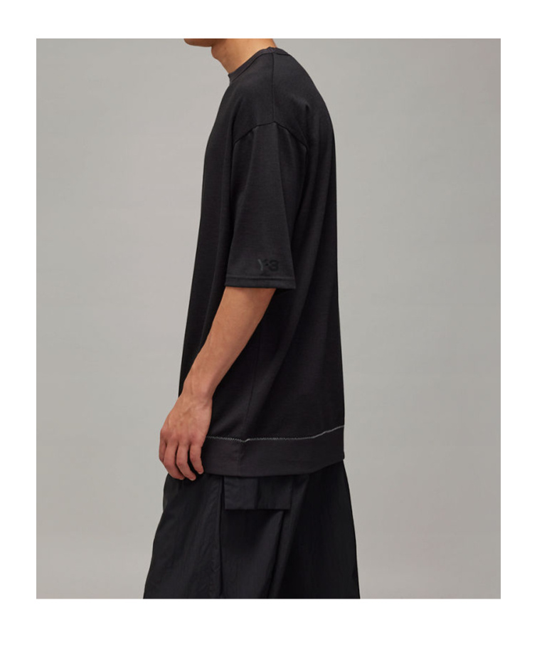 Y-3 Open-necked Black Shirt In Black