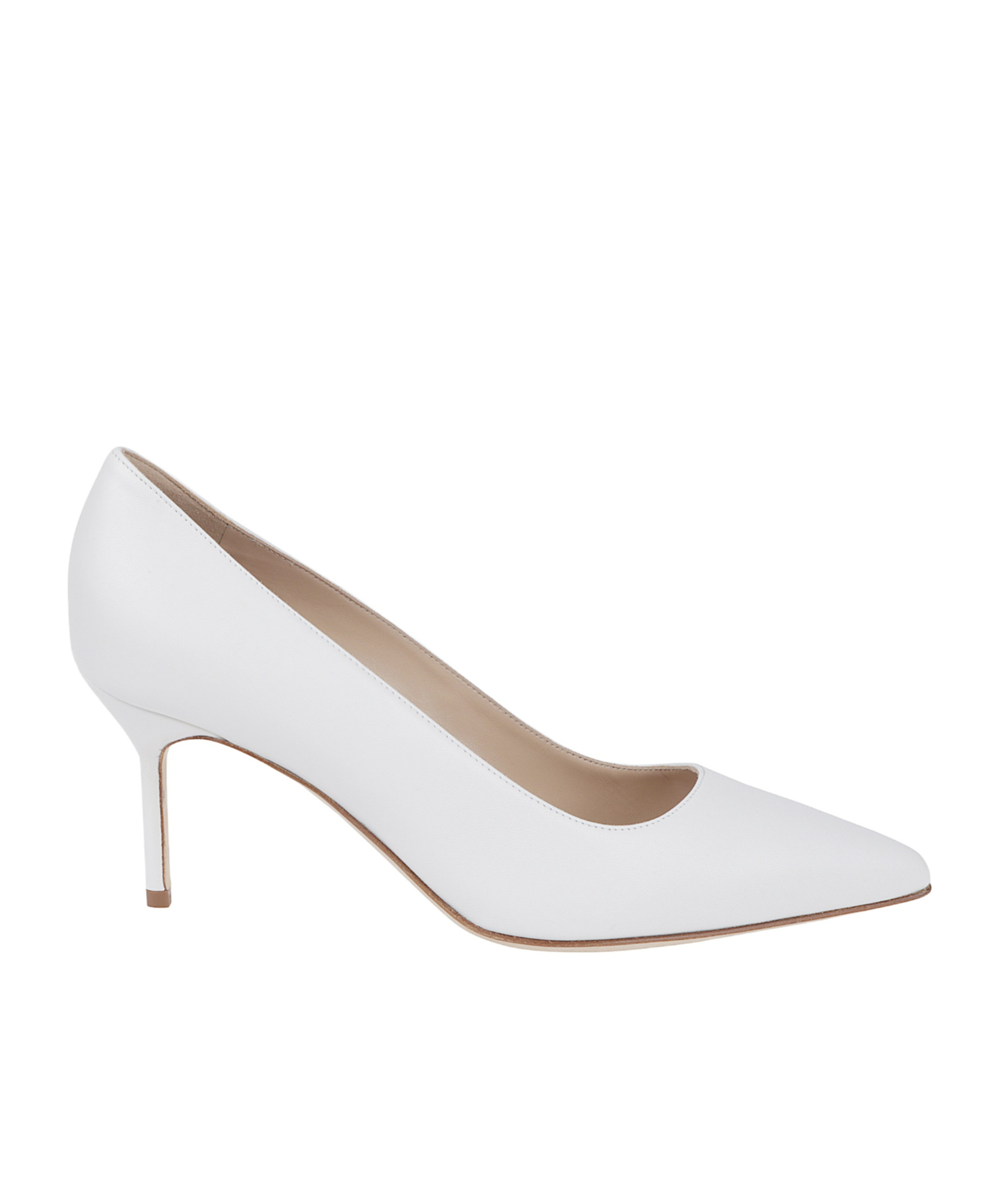 Manolo Blahnik Pre Coll Pointed Pumps In White