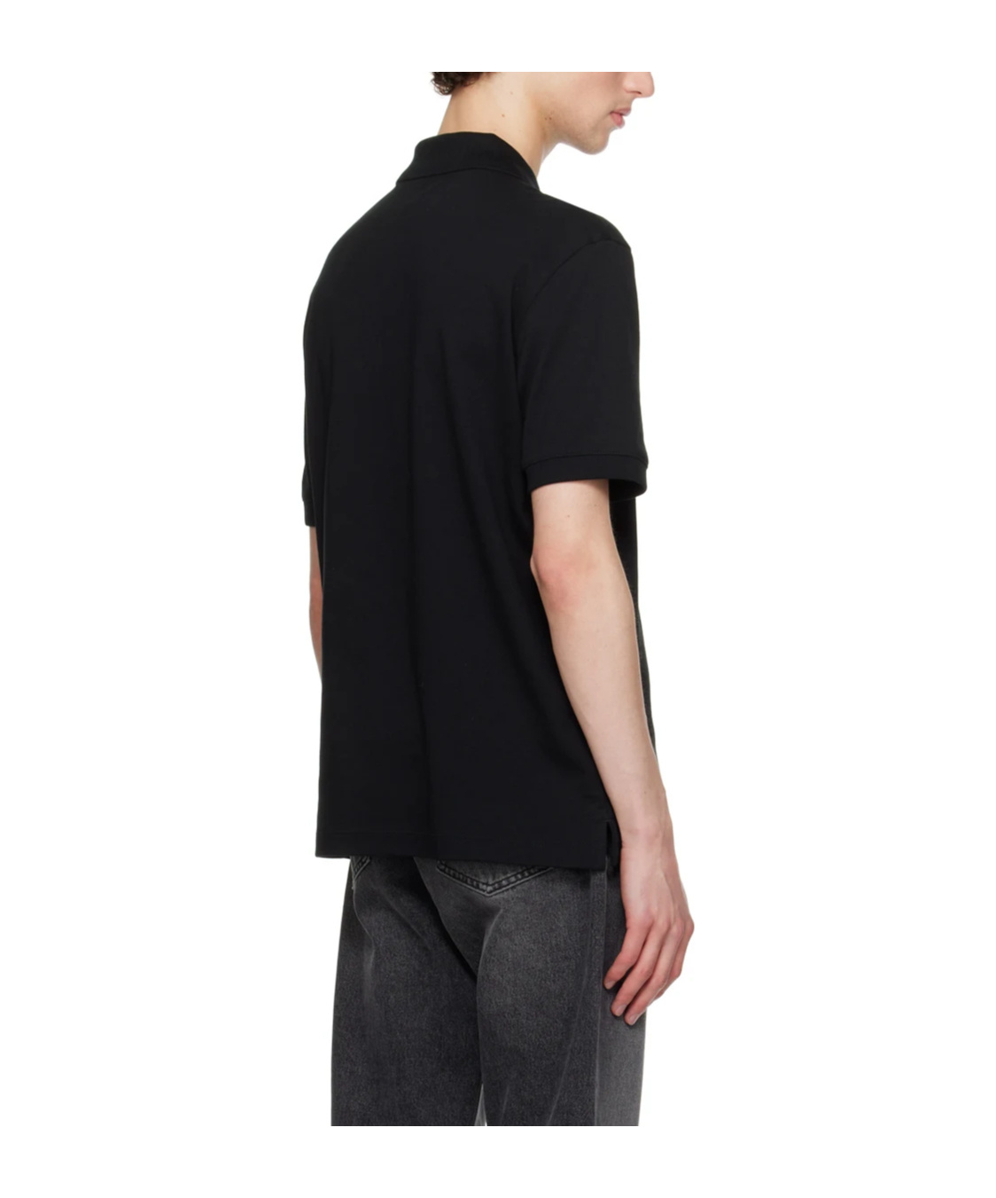 Hugo Boss Cotton-piqu Polo Shirt With Contrast Logo In Black