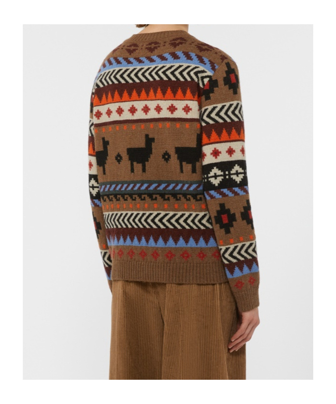 Weekend Max Mara Crew Neck Long Sleeve Sweater In Brown