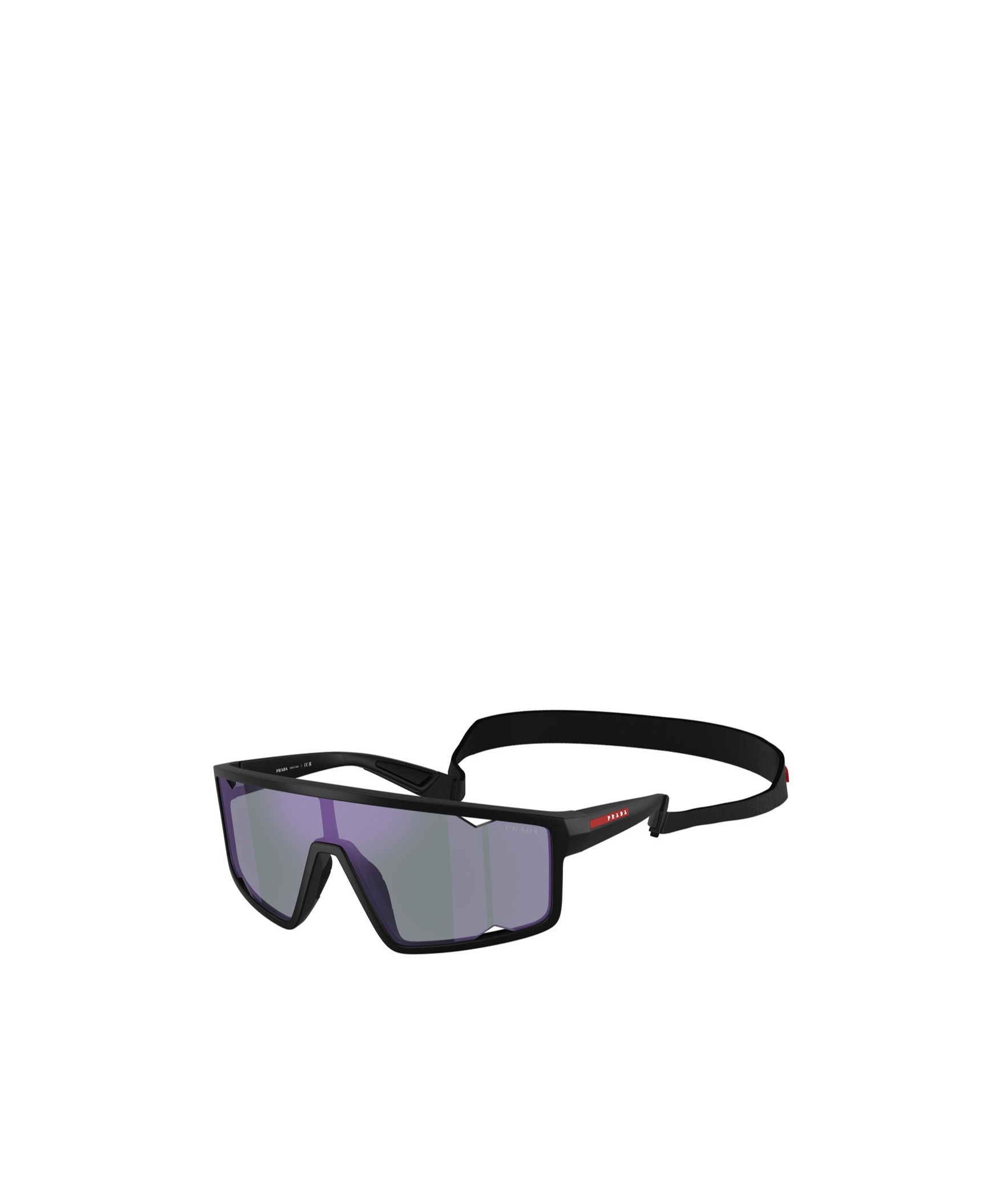 Prada Ps A03s 141mm Mirrored Rectangular Sunglasses In Matte Black