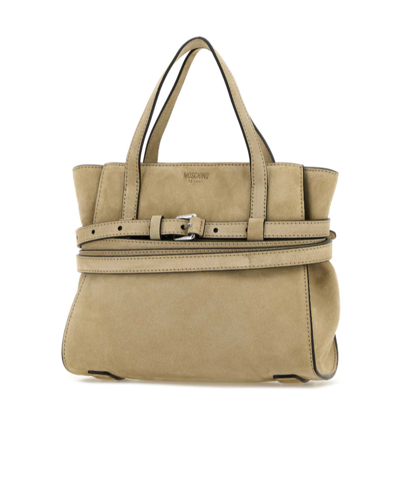 Moschino Structured Handbag Featuring Buckle Detail In Brown