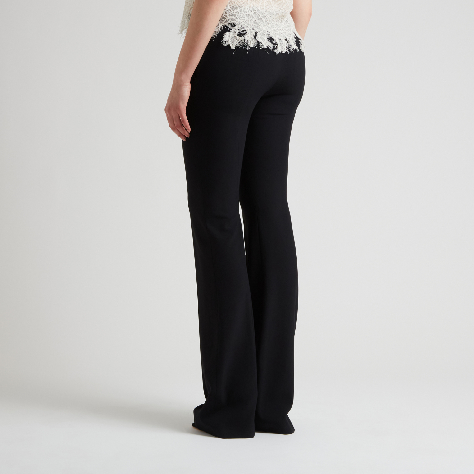 Alexander Mcqueen Casual Flared Leg Trousers With Belt Loops In Black