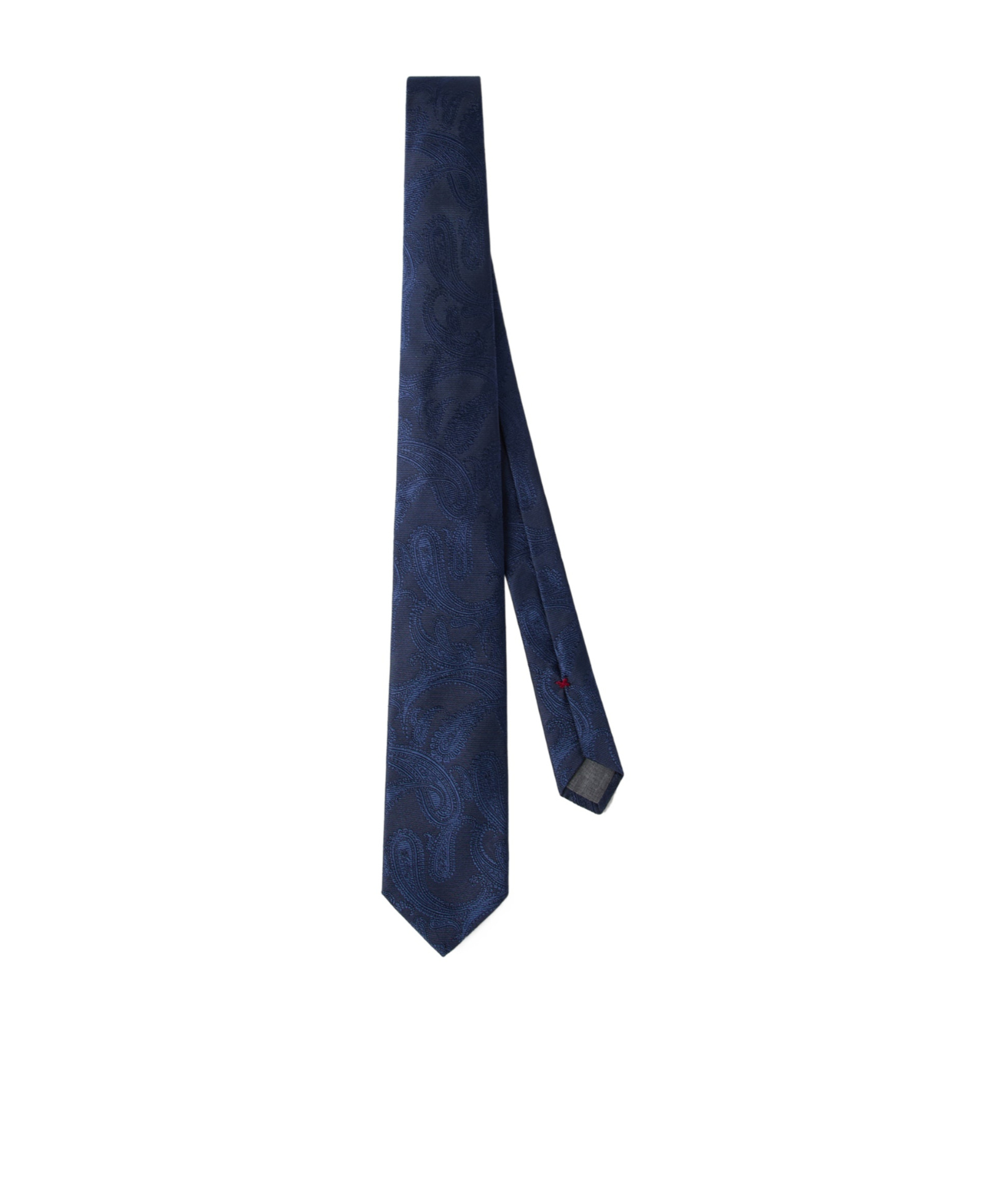 Brunello Cucinelli Silk Tie With Pattern In Blue