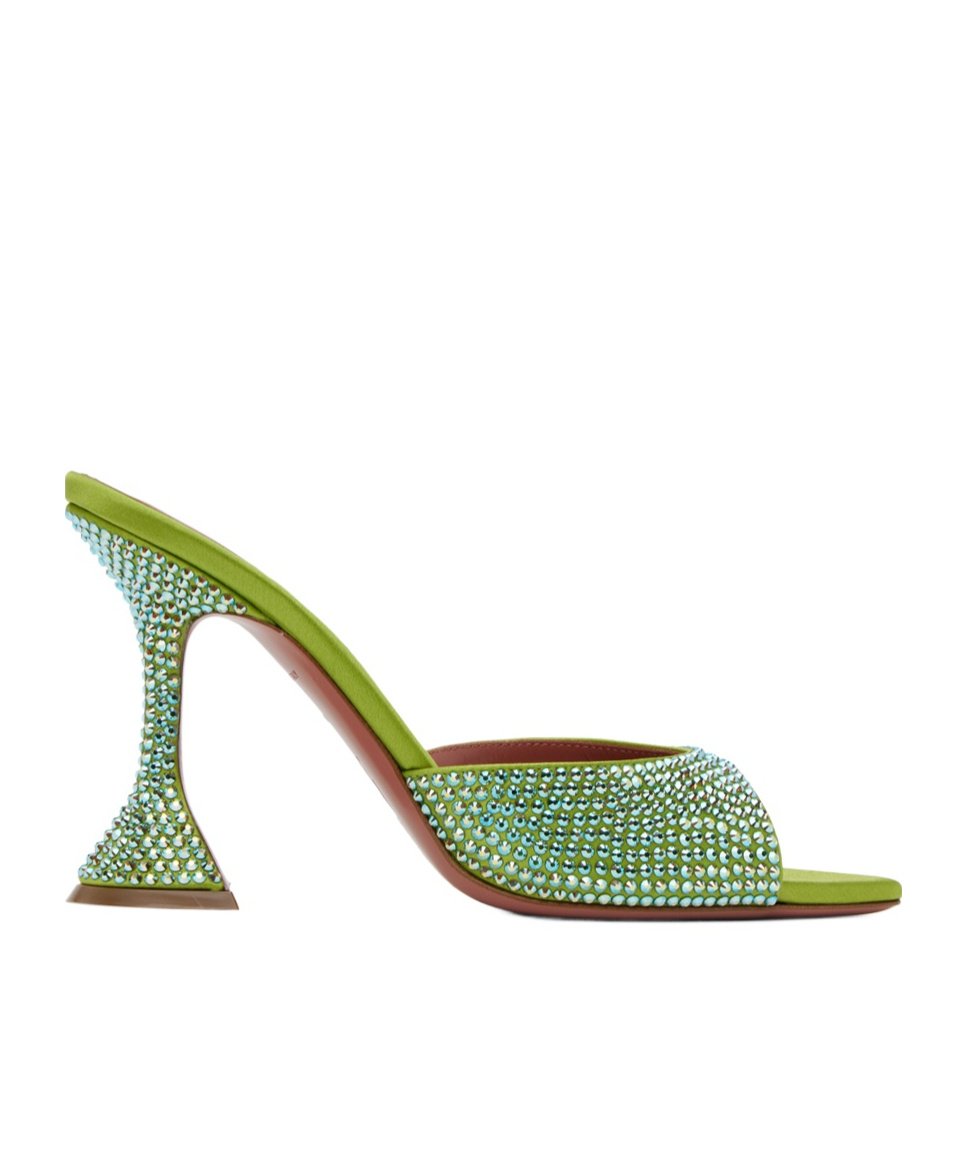 AMINA MUADDI CAROLINE CRYSTAL HIGH-HEELED SANDALS 