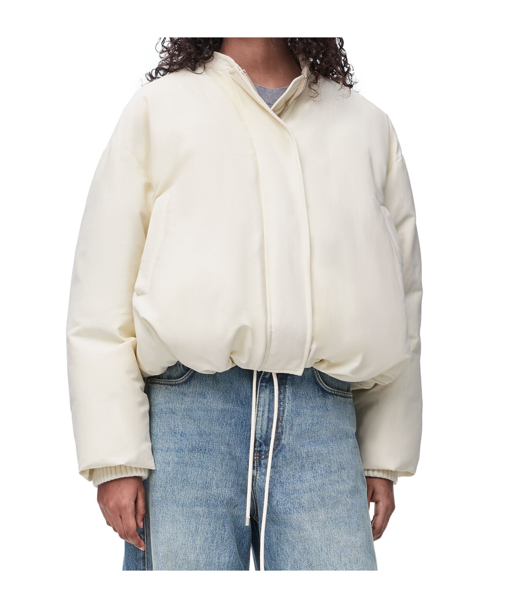 Shop Loewe Puffer Jacket In Technical Cotton Blend In White