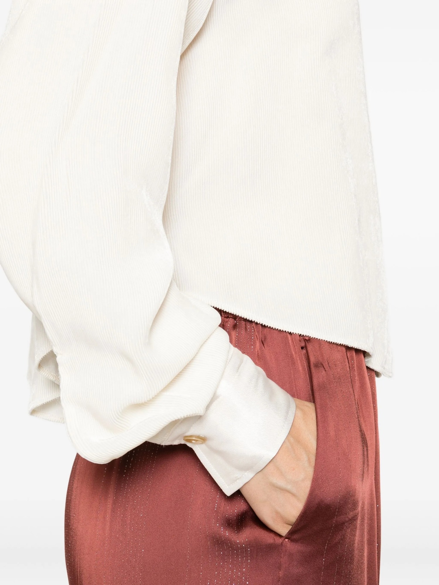 Forte Forte Fluid Chic Velvet Boxy Shirt In White