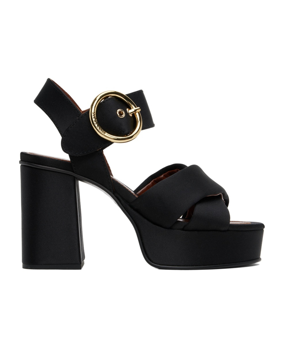 See By Chloé Black Lyna Heeled Sandals In Black