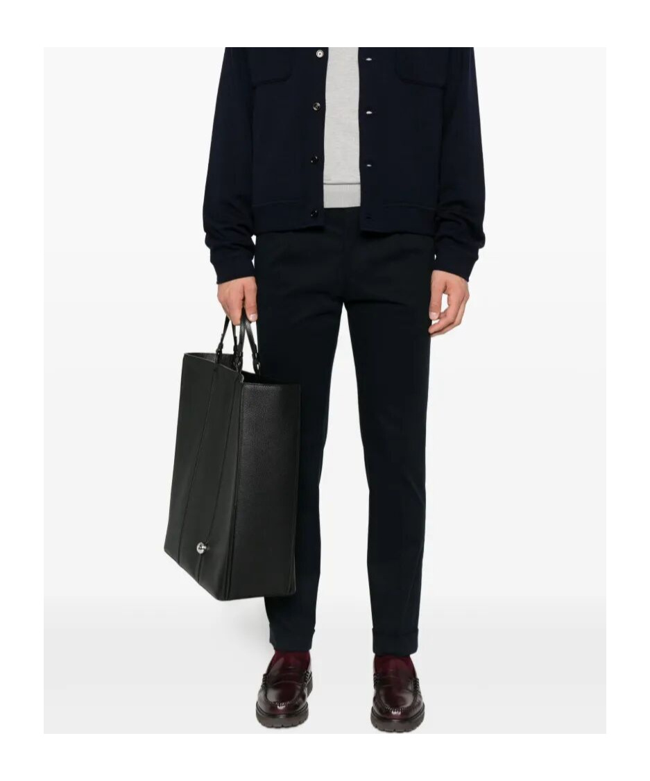 Barba Napoli Pleated Casual Pants In Black