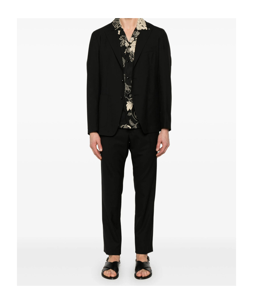 Tagliatore Long-sleeved Jacket With Belt Loops And Pants With Suit In Black