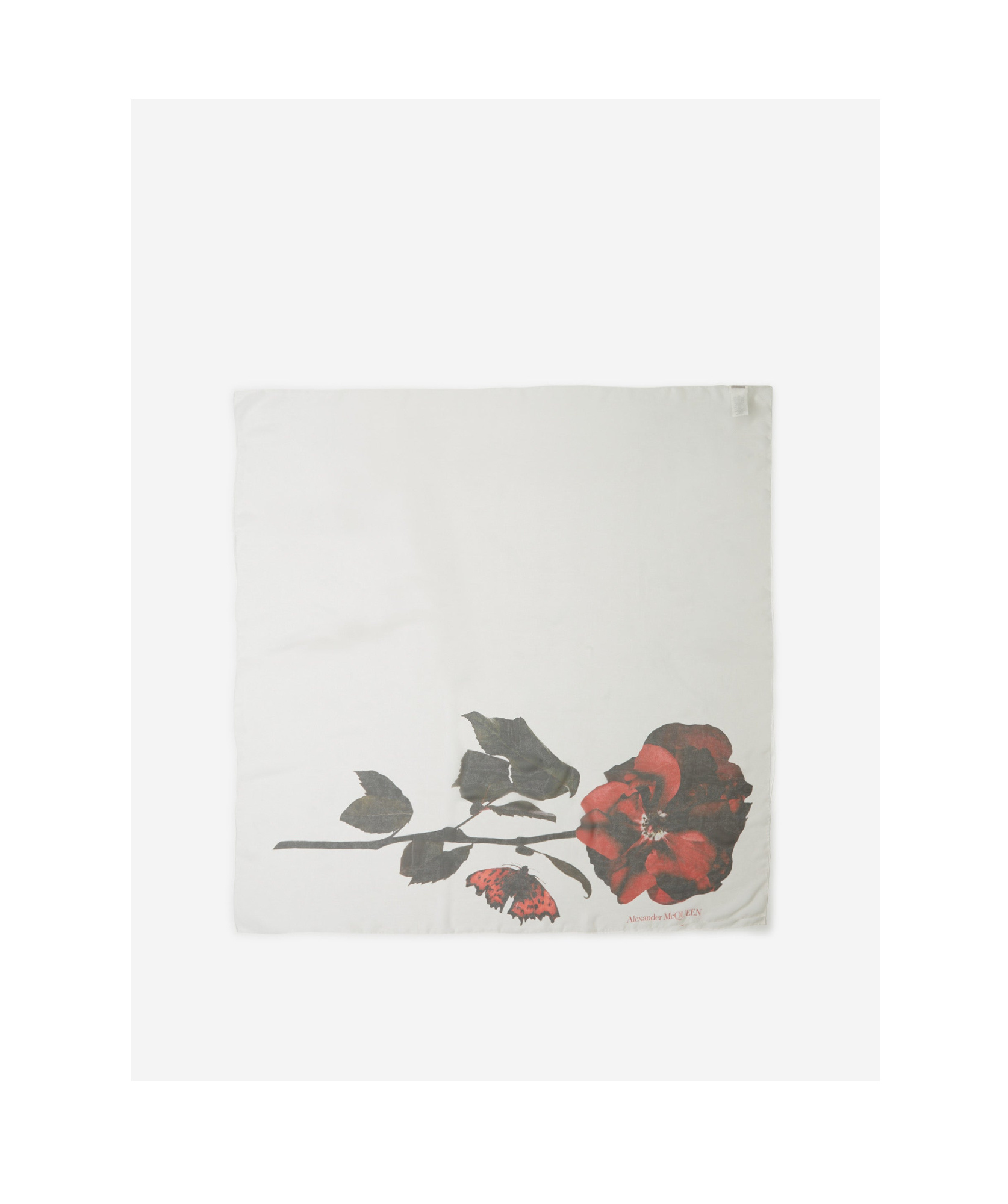 Alexander Mcqueen Shadow Rose Scarf In White