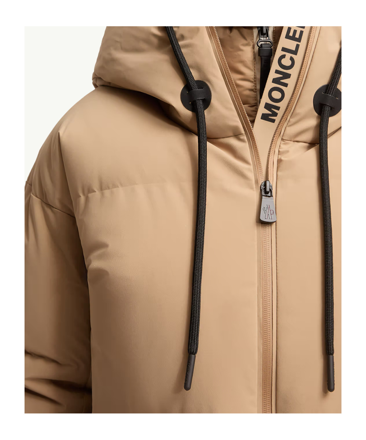 Moncler Allesaz Hooded Down Ski Jacket In Neutral