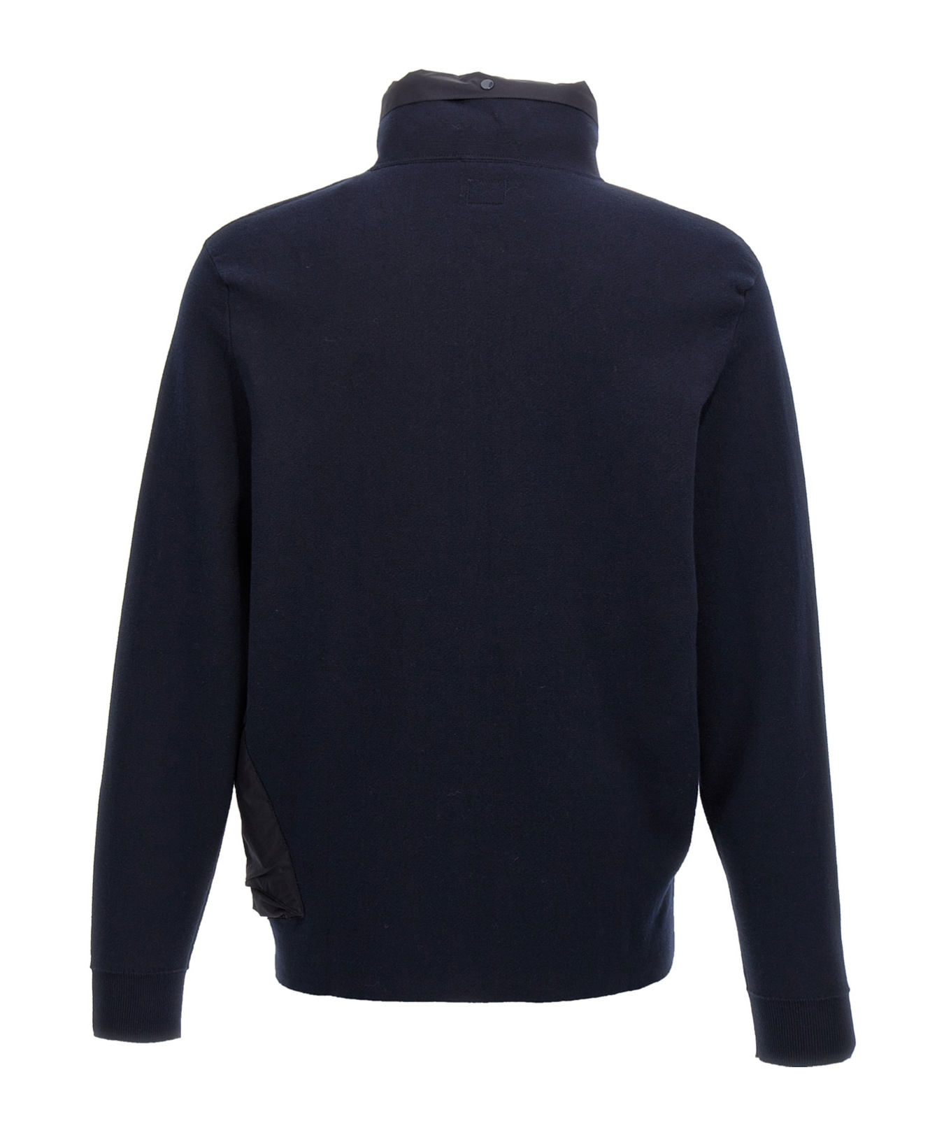 C.p. Company Minimalist Casual Jacket With High Collar And Textured Pocket In Black