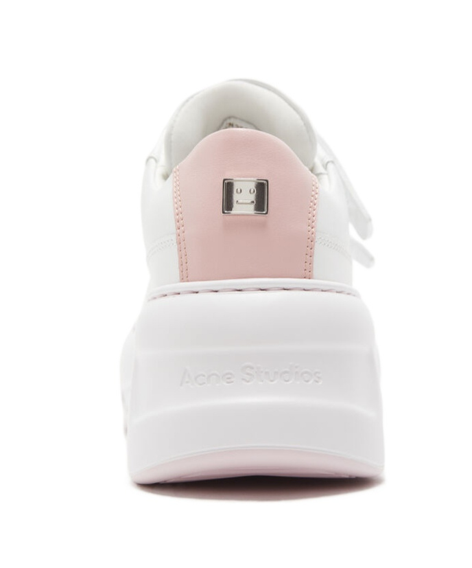 Acne Studios Touch-strap Platform Sneakers In White