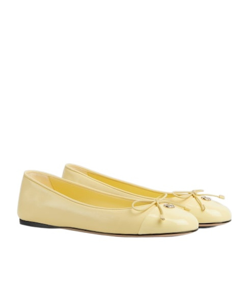 Gucci Women's Ballet Flat With Double G In Gold