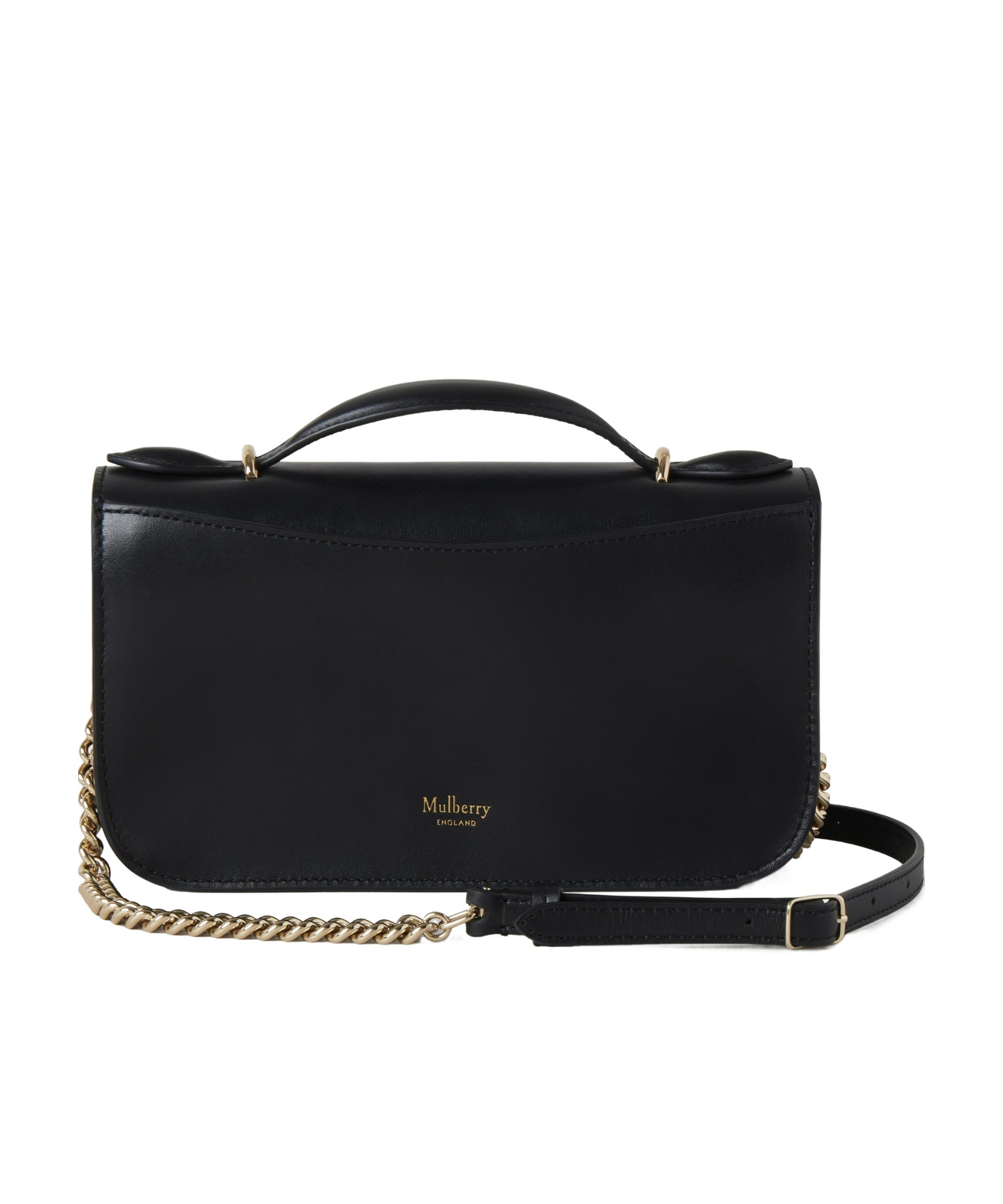 Mulberry Lana Day High Gloss Leather Top Handle Bag In Black