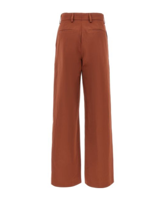 Dries Van Noten High Waist Wide Leg Trousers With Back Pockets In Red