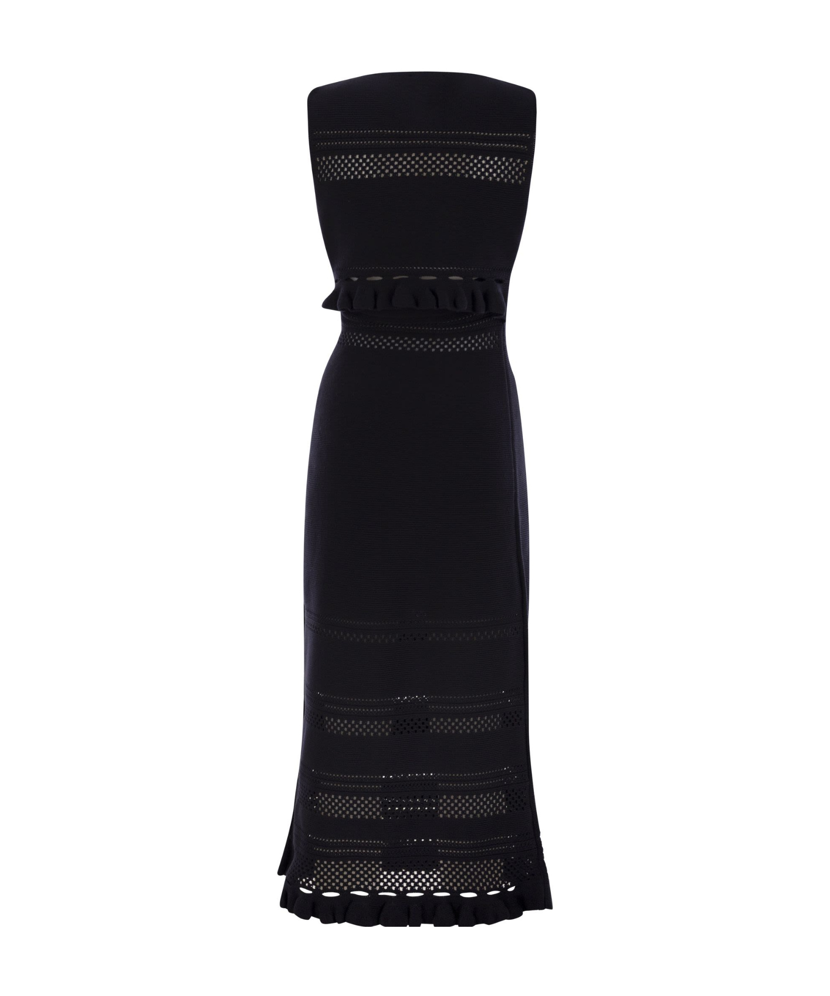 Fabiana Filippi Light Cotton Sleeveless Dress In Blue