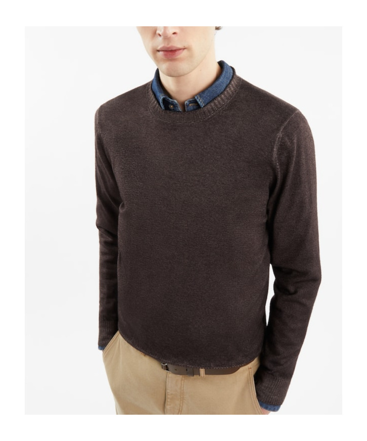 Fay Round Neck Sweater In Black