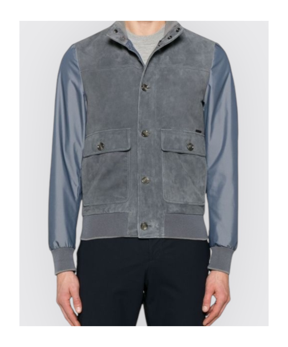 Moorer Turtleneck Casual Jacket In Gray