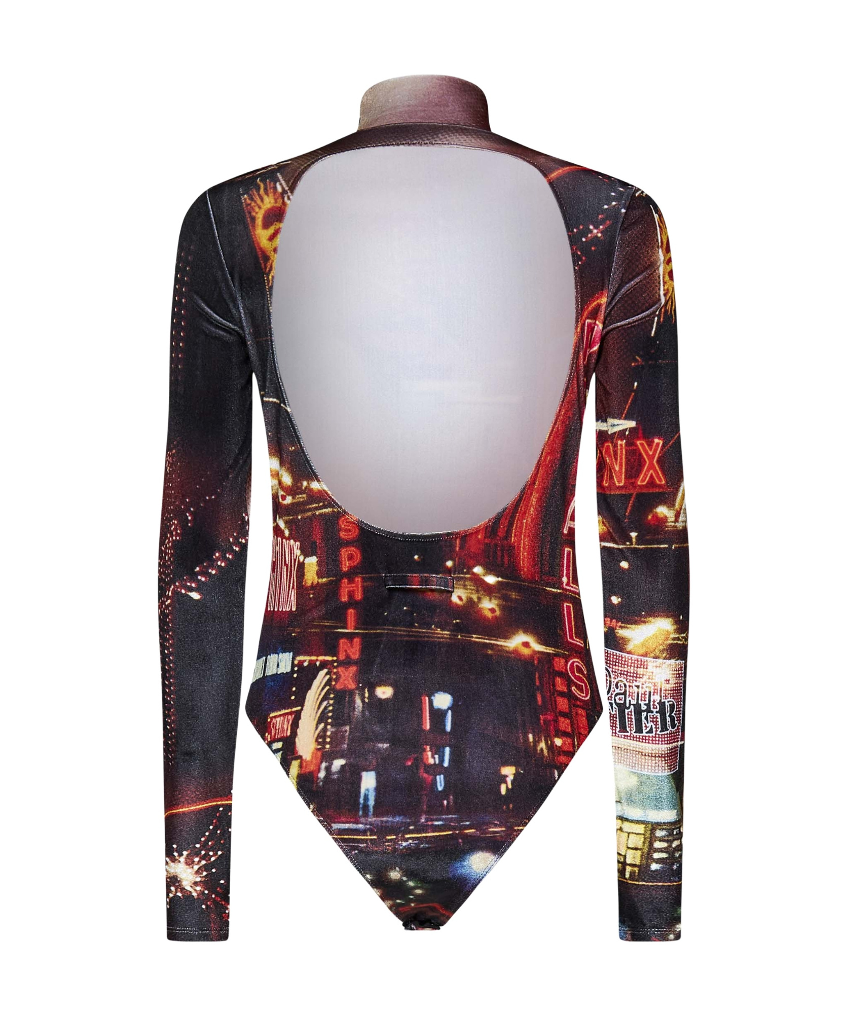 JEAN PAUL GAULTIER JEAN PAUL GAULTIER PIGALLE PRINTED VELVET BODYSUIT