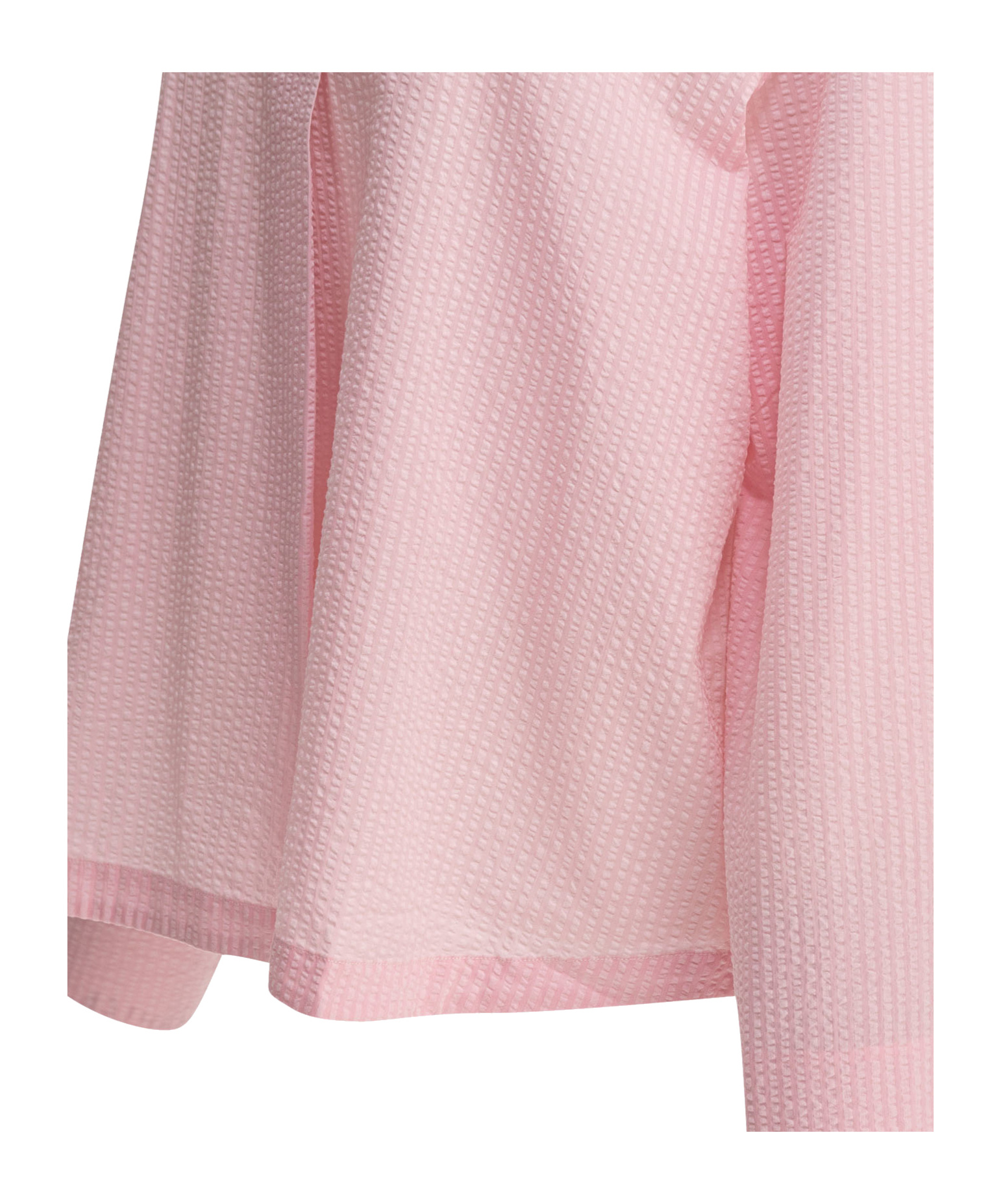 Ines De La Fressange Textured Light Pink Cotton Shirt In Pink