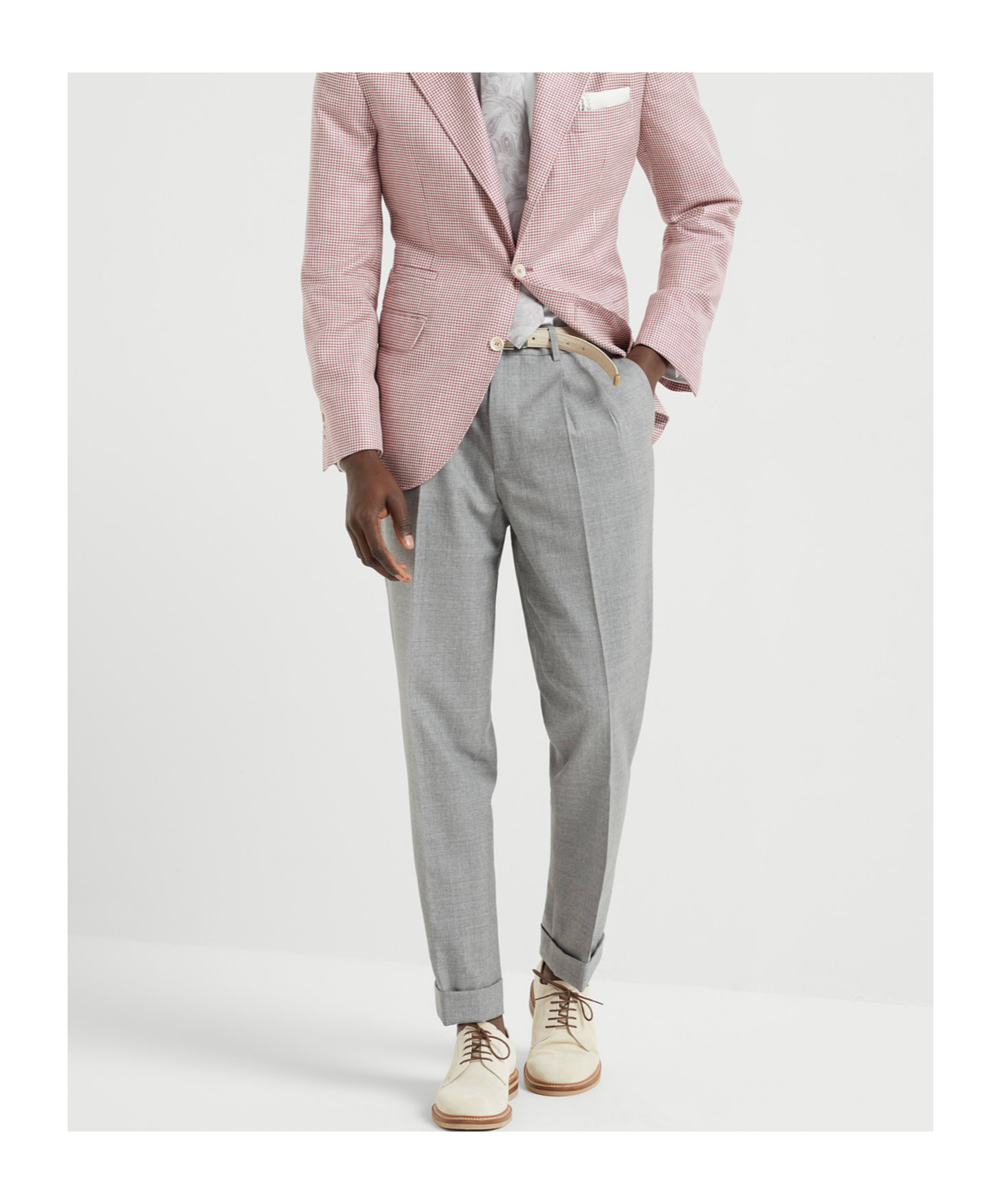 Brunello Cucinelli Belt Loops Slacks In Gray