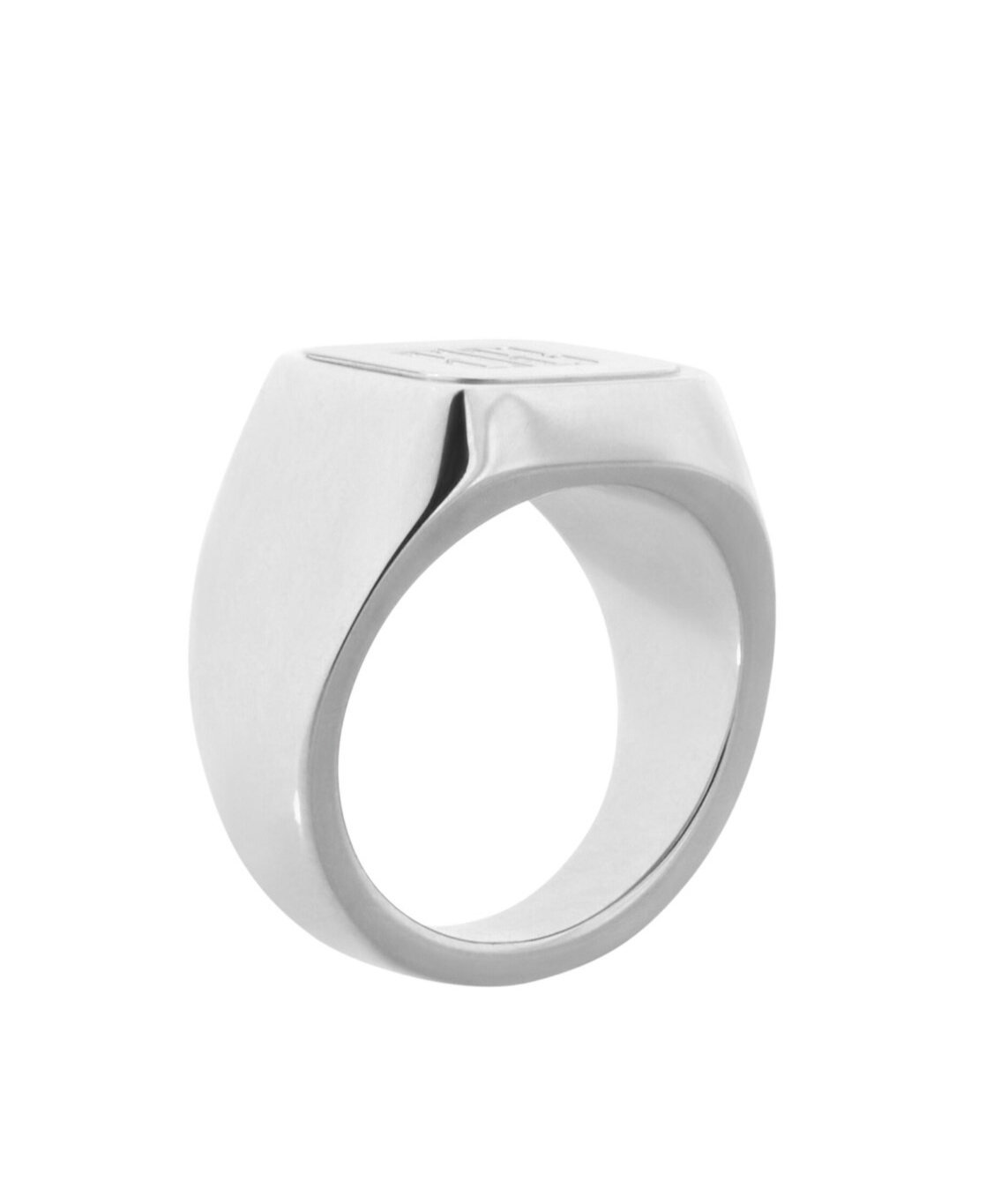 Balenciaga Nano Signet Ring In Shiny Silver In Metallic