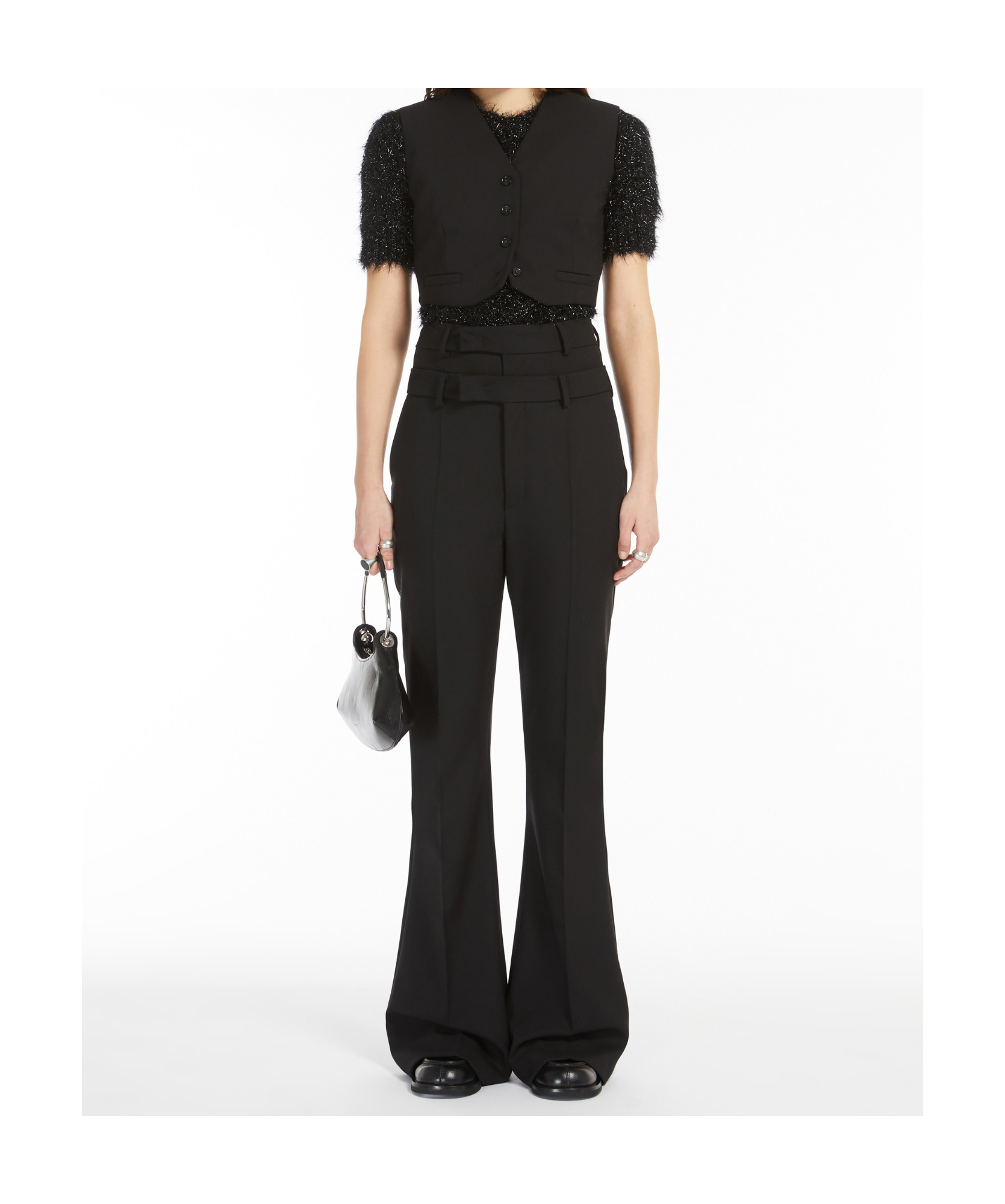 Sportmax Short-sleeved Sweater In Black